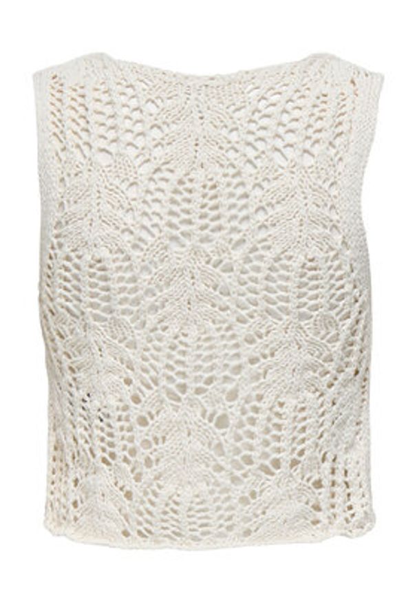 only - ONLY Top Lizzy 15343882 Beżowy Regular Fit. Kolor: beżowy. Materiał: syntetyk
