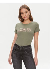 Guess T-Shirt W4RI24 JA914 Zielony Regular Fit. Kolor: zielony. Materiał: bawełna #1