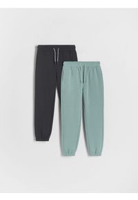 Reserved - Bawełniane spodnie jogger 2 pack - turkusowy. Kolor: turkusowy. Materiał: bawełna #1