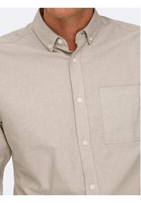 Only & Sons Koszula Alvaro 22006479 Beżowy Slim Fit. Kolor: beżowy. Materiał: bawełna, syntetyk #7