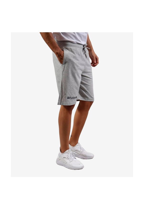 Spodenki sportowe Givova Friend szary melanż XL. Kolor: szary. Materiał: poliester, bawełna. Długość: krótkie. Wzór: melanż. Sezon: lato