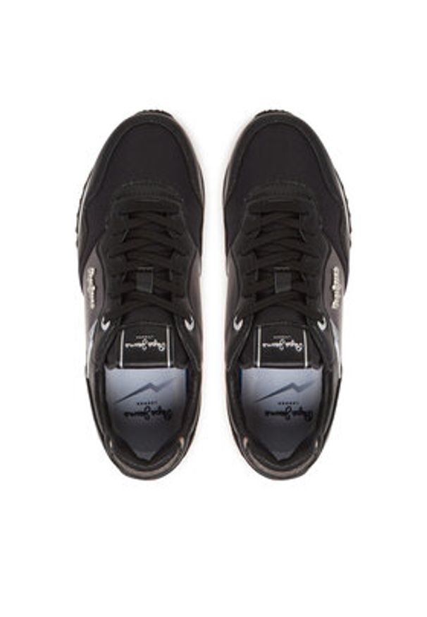 Pepe Jeans Sneakersy London Shine W PLS40046 Czarny. Kolor: czarny. Materiał: skóra