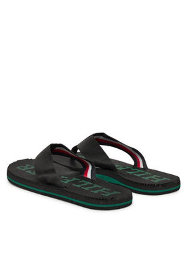 TOMMY HILFIGER - Tommy Hilfiger Japonki Massage Beach Sandal FM0FM05443 Czarny. Kolor: czarny. Materiał: materiał