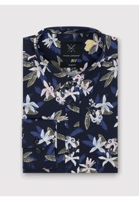 Pako Lorente - PAKO LORENTE – Granatowa koszula męska w kwiaty. Kolor: niebieski. Materiał: bawełna, elastan. Długość rękawa: długi rękaw. Długość: długie. Wzór: kwiaty #8
