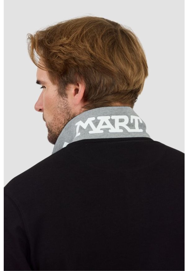 La Martina - LA MARTINA Czarny męski longsleeve polo Piquet Stretch, Rozmiar XXL. Typ kołnierza: polo. Kolor: czarny. Długość rękawa: długi rękaw