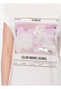 Marc Aurel T-Shirt 7423 7000 73581 Biały Regular Fit. Kolor: biały. Materiał: bawełna