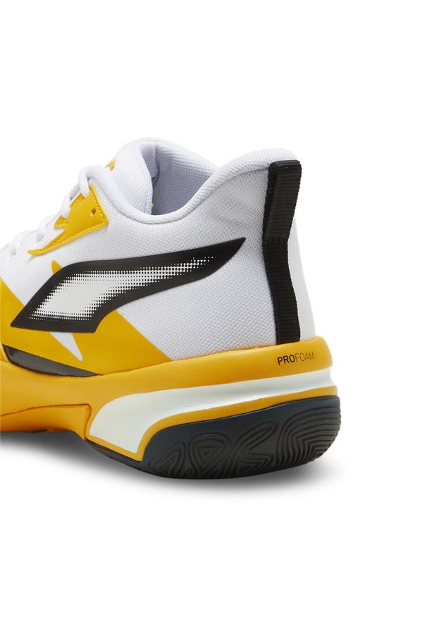 Buty męskie Puma Genetics. Zapięcie: sznurówki. Kolor: żółty, wielokolorowy, biały. Materiał: syntetyk, materiał, tkanina. Szerokość cholewki: normalna. Sport: turystyka piesza, koszykówka