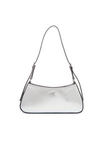 Calvin Klein Torebka Ck Metallic Small Shoulder Bag LV04F3304G Srebrny. Kolor: srebrny. Materiał: skórzane #2