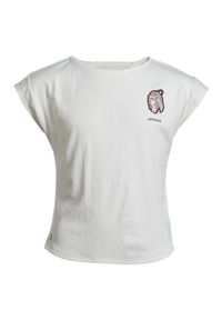 ARTENGO - Koszulka do tenisa dla dziewczynek Artengo TTS500. Kolor: biały, czarny, wielokolorowy. Materiał: elastan, poliester, materiał. Sport: tenis