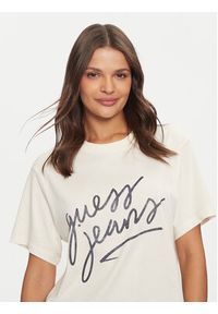 Guess Jeans T-Shirt W4BI54 K8HM0 Écru Boxy Fit. Materiał: bawełna #5