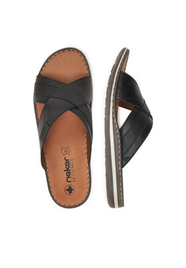 Rieker Klapki CEO-21082-00 Czarny. Kolor: czarny. Materiał: syntetyk, skóra