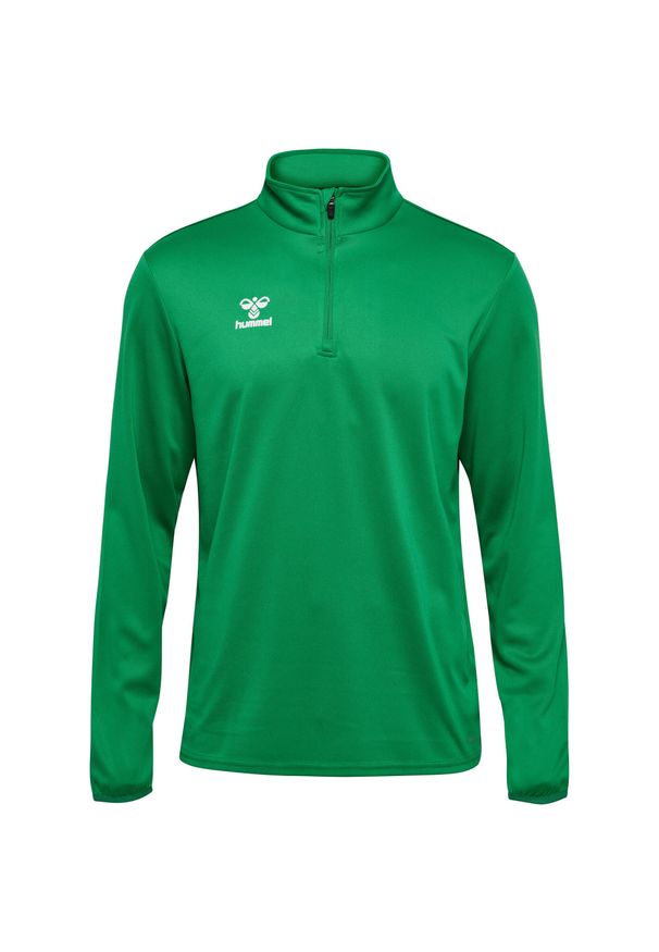 Bluza dresowa 1/2 zip Hummel Essential. Kolor: zielony. Materiał: dresówka. Sport: fitness