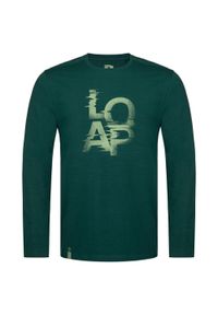 ZONE PERFECT - Męskie T-shirt Loap Altron w zielonym - Komfort i styl. Kolor: zielony. Materiał: bawełna. Wzór: nadruk
