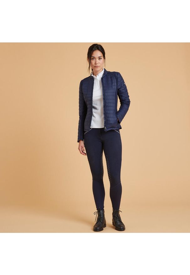 FOUGANZA - Kurtka jeździecka damska Fouganza 900. Kolor: niebieski. Materiał: lycra