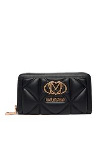 Love Moschino - LOVE MOSCHINO Duży Portfel Damski JC5644PP0NLC0000 Czarny. Kolor: czarny. Materiał: skóra