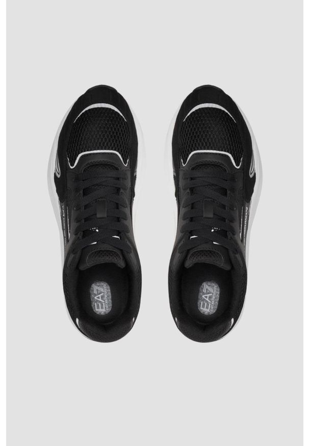 EA7 Emporio Armani - EA7 Czarno-białe męskie sneakersy, Rozmiar 44. Kolor: czarny
