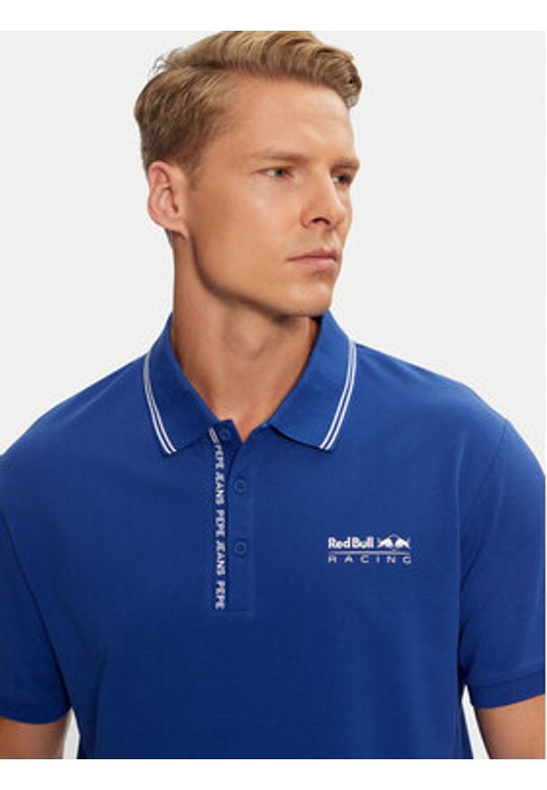 Pepe Jeans Polo Red Bull Racing RM540001 Niebieski Regular Fit. Typ kołnierza: polo. Kolor: niebieski. Materiał: bawełna