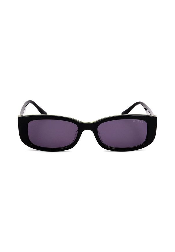 Guess okulary przeciwsłoneczne damskie kolor czarny. Kształt: prostokątne. Kolor: czarny