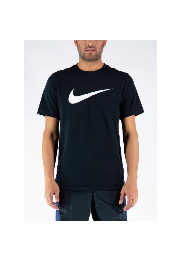 Koszulka sportowa męska Nike Icon Swoosh. Kolor: czarny. Długość rękawa: krótki rękaw. Długość: krótkie. Sport: fitness