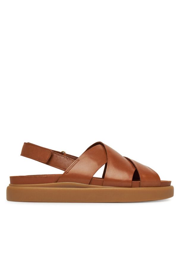 Clarks Sandały Aristella Sun 26181258 Brązowy. Kolor: brązowy. Materiał: skóra