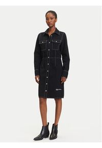 Karl Lagerfeld Jeans Sukienka jeansowa A3W13015 Granatowy Regular Fit. Kolor: niebieski. Materiał: bawełna #3