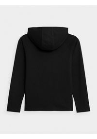 4f - Bluza dresowa rozpinana z kapturem chłopięca. Okazja: na co dzień. Typ kołnierza: kaptur. Kolor: czarny. Materiał: dresówka. Długość rękawa: raglanowy rękaw. Styl: casual #2