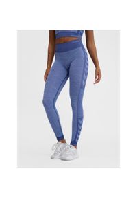 Damskie legginsy Hummel MT Shine Seamless. Kolor: niebieski. Sport: fitness #1