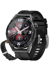 Zegarek SMARTWATCH Rubicon E88 black / black silicone / black leather. Rodzaj zegarka: smartwatch #1
