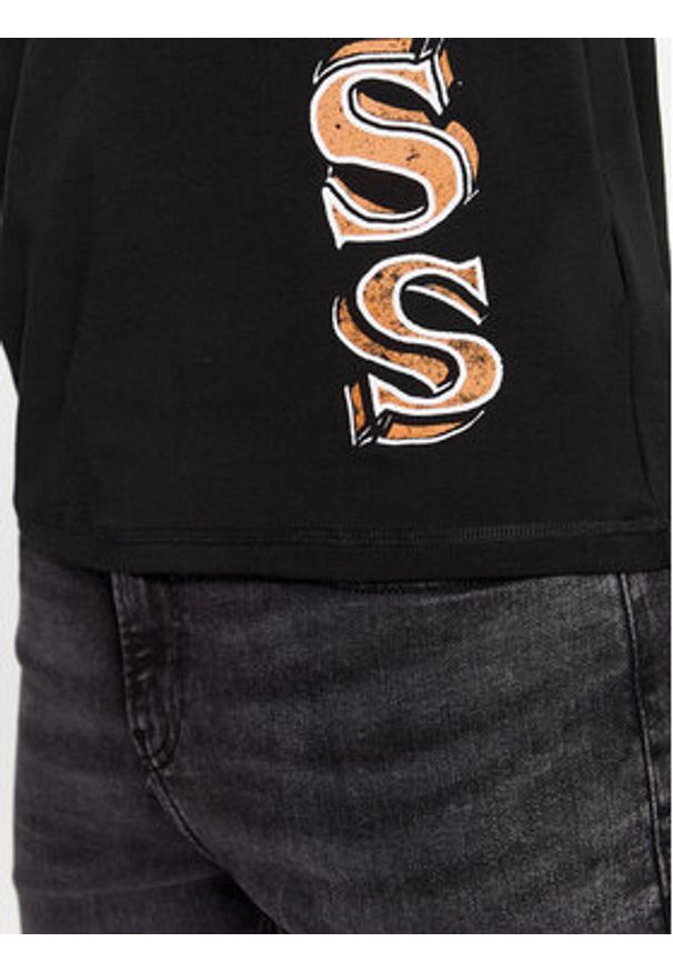 Guess T-Shirt M4RI30 J1314 Czarny Slim Fit. Kolor: czarny. Materiał: bawełna