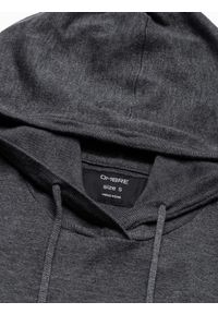 Ombre Clothing - Sweter męski z kapturem - szary melanż V1 E187 - XL. Typ kołnierza: kaptur. Kolor: szary. Materiał: bawełna, nylon. Wzór: melanż #2