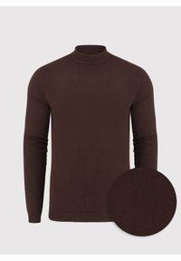 Pako Lorente - PAKO LORENTE – Brązowy gładki półgolf męski. Kolor: brązowy. Materiał: nylon, wiskoza. Wzór: gładki. Sezon: jesień #3