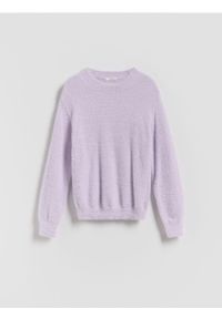 Reserved - Puszysty sweter - fioletowy. Kolekcja: plus size. Kolor: fioletowy. Materiał: dzianina