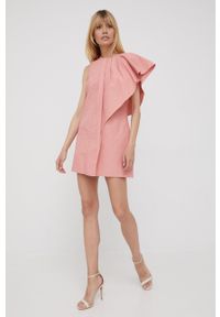 Sisley sukienka kolor różowy mini prosta. Okazja: na co dzień. Kolor: różowy. Typ sukienki: proste. Styl: casual. Długość: mini #2