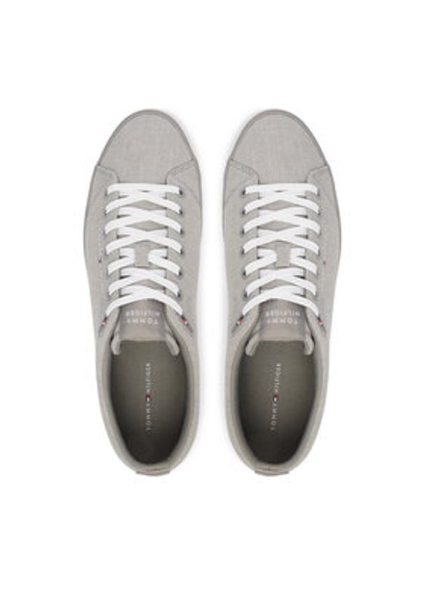 TOMMY HILFIGER - Tommy Hilfiger Tenisówki Th Hi Vulc Core Low Chambray FM0FM05818 Szary. Kolor: szary. Materiał: materiał