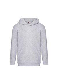FRUIT OF THE LOOM - Bluza Dziecięca Premium Plain Hoodie. Kolor: szary
