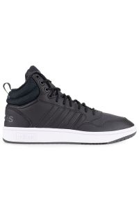 Adidas - Buty adidas Hoops 3.0 Mid Winterized GZ6679 - czarne. Kolor: czarny. Materiał: guma, skóra, syntetyk, futro. Szerokość cholewki: normalna. Sezon: zima