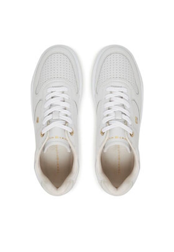 TOMMY HILFIGER - Tommy Hilfiger Sneakersy Sporty Cupsole FW0FW08795 Biały. Kolor: biały. Materiał: skóra