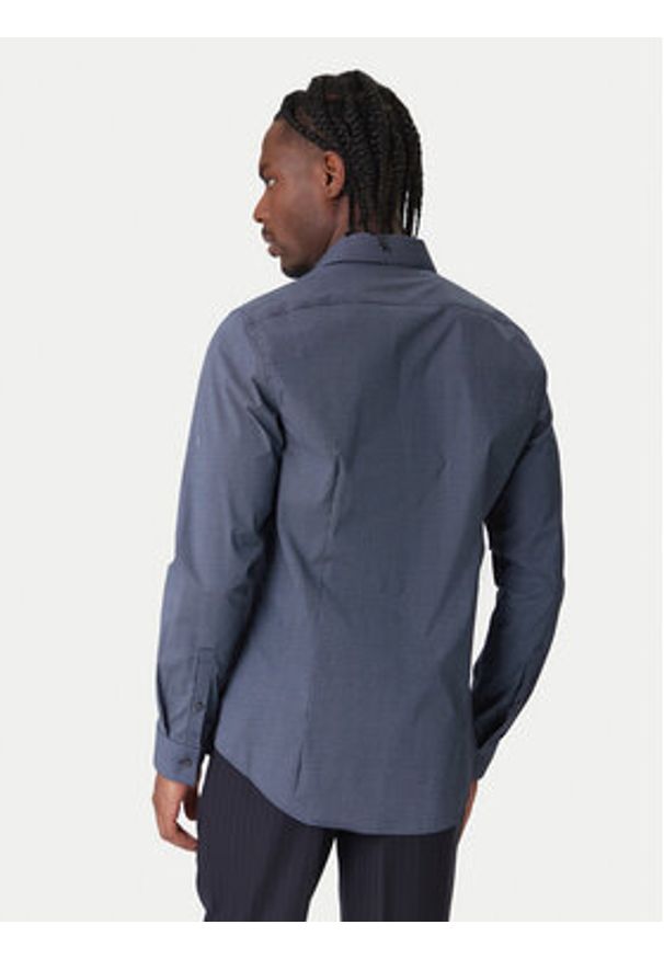 Calvin Klein Koszula LV019EU083 Granatowy Slim Fit. Kolor: niebieski. Materiał: bawełna