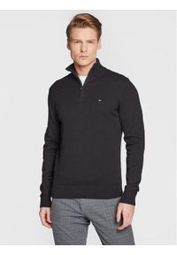 TOMMY HILFIGER - Tommy Hilfiger Sweter Pima MW0MW28049 Czarny Regular Fit. Kolor: czarny. Materiał: bawełna