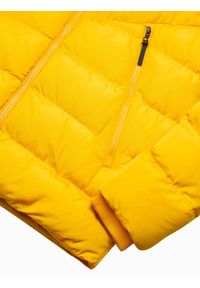 Ombre Clothing - Kurtka męska puchowa C519 - żółta - XL. Kolor: żółty. Materiał: puch. Wzór: jednolity, geometria. Sezon: zima. Styl: klasyczny #8