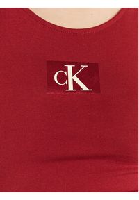 Calvin Klein Jeans Top J20J221062 Bordowy Regular Fit. Kolor: czerwony. Materiał: bawełna