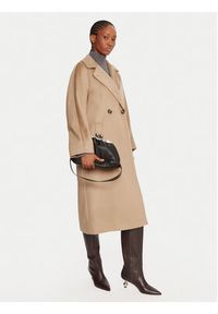 Weekend Max Mara Płaszcz wełniany Resina 2525016102 Beżowy Regular Fit. Kolor: beżowy. Materiał: wełna