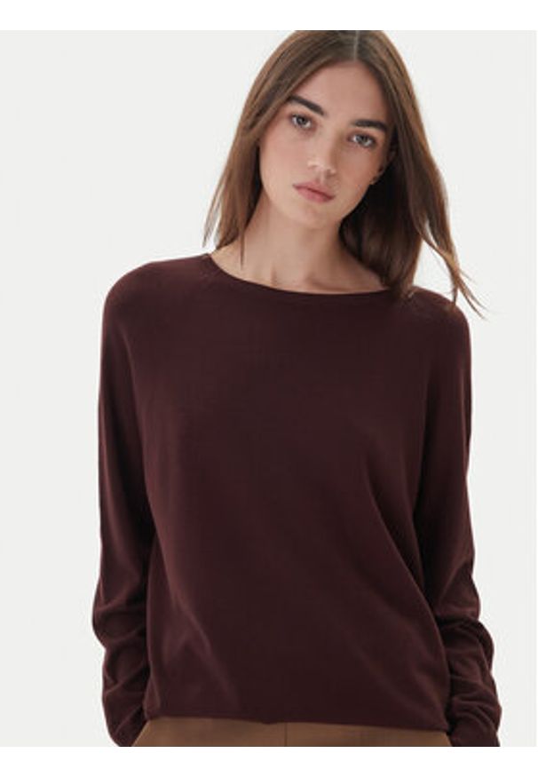 Kontatto Sweter 3M0820C Brązowy Regular Fit. Kolor: brązowy. Materiał: syntetyk