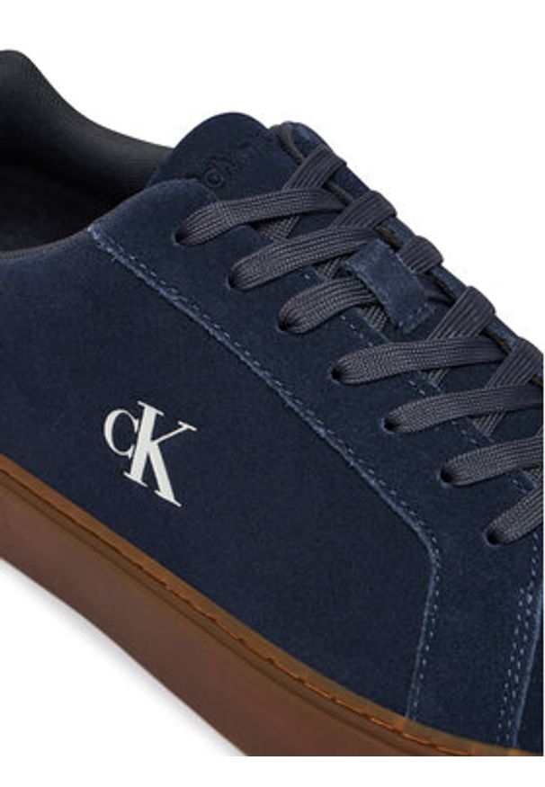 Calvin Klein Sneakersy Classic Cupsole Laceup Su YM0YM01434 Granatowy. Kolor: niebieski. Materiał: zamsz, skóra