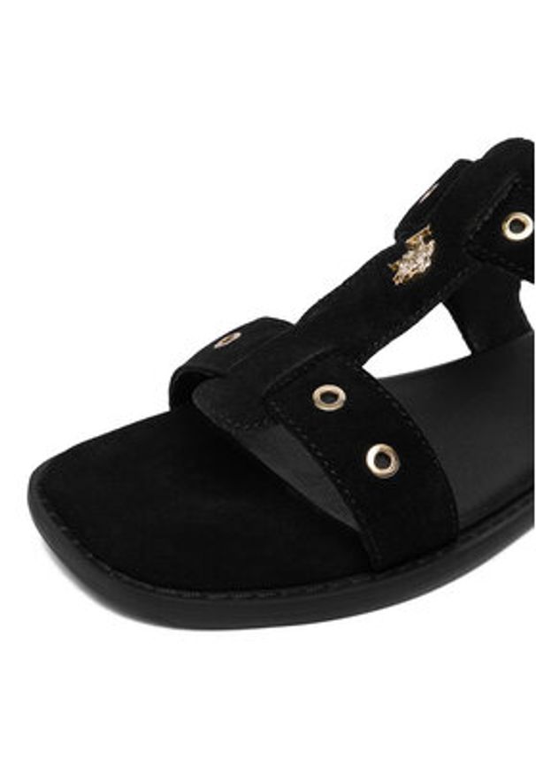 U.S. Polo Assn. Sandały EO-ALYS001W/6S1 Czarny. Kolor: czarny. Materiał: skóra, zamsz