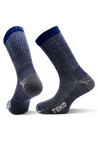 TEKO - Skarpety sportowe z wełny Merino Teko ecoHIKE Light Half Cushion 2.0. Kolor: szary, niebieski, wielokolorowy. Materiał: wełna. Sport: turystyka piesza #1