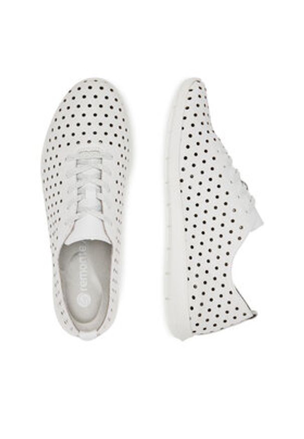Remonte Sneakersy R7101-80 Biały. Kolor: biały. Materiał: skóra