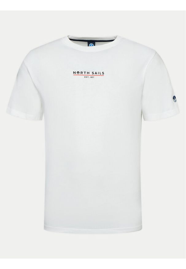 North Sails T-Shirt 692974 Biały Comfort Fit. Kolor: biały. Materiał: bawełna