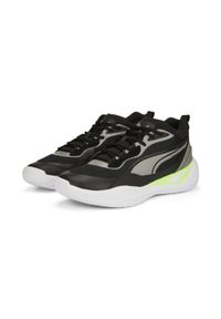 Buty koszykarskie męskie Puma Playmaker Pro. Kolor: wielokolorowy, czarny, zielony. Materiał: materiał, syntetyk. Szerokość cholewki: normalna