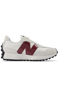 Buty damskie New Balance WS327JWC - białe. Okazja: na co dzień. Zapięcie: sznurówki. Kolor: biały. Materiał: guma, syntetyk, skóra, materiał. Szerokość cholewki: normalna